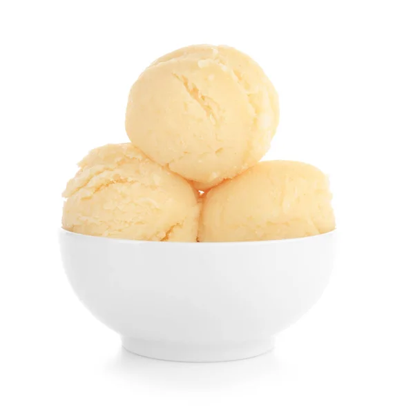 Vynikající vanilková zmrzlina koule — Stock fotografie
