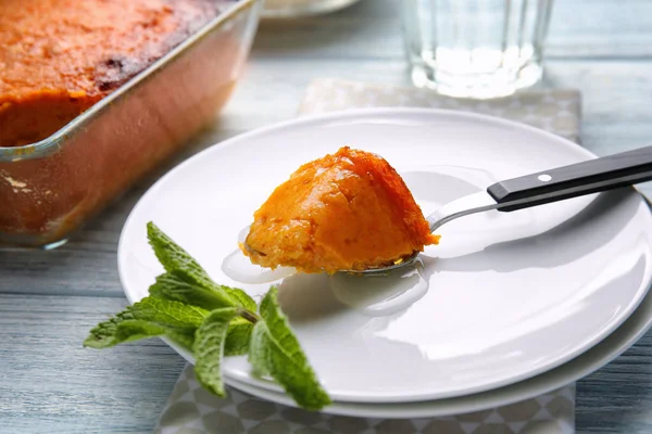 Вкусный морковный суфле — стоковое фото