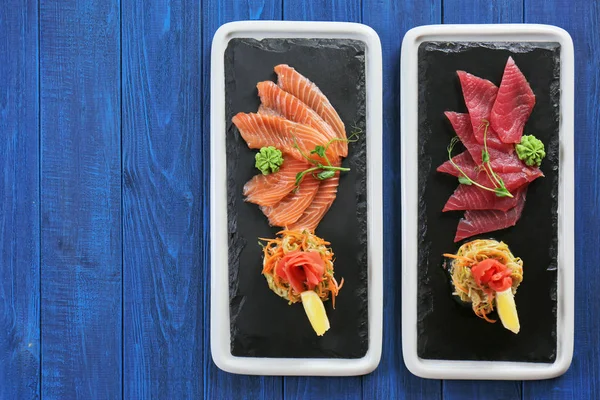 somon ve ton balıklı sashimi 