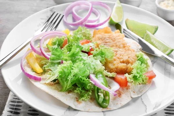 Lahodné rybí taco — Stock fotografie