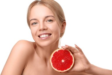 Greyfurt ile poz kadın 