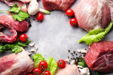 Farklı taze et parçaları 