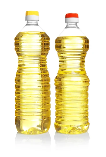 Bottles of cooking oil — Stock Photo, Image