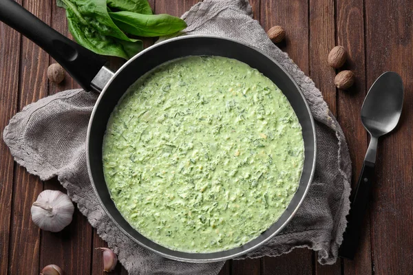 Tasty spinach sauce — Stock Photo, Image