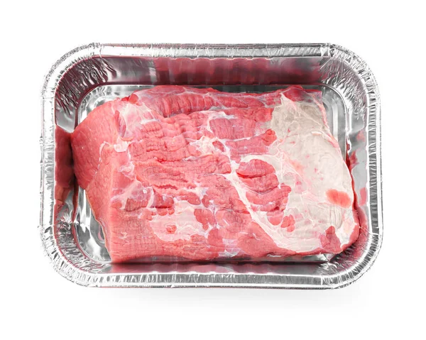 Behållare med färskt kött — Stockfoto