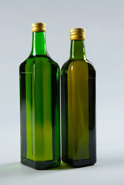 Bottles of cooking oil — Stock Photo, Image