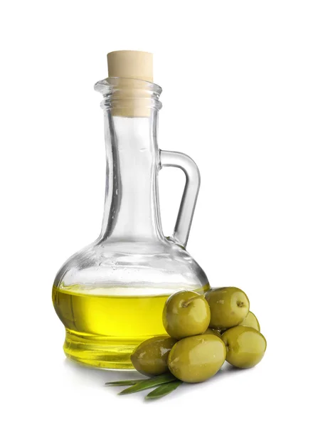 Pitcher with olive oil — Stock Photo, Image