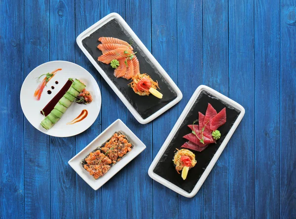 Deniz ürünleri ile farklı yemekler  