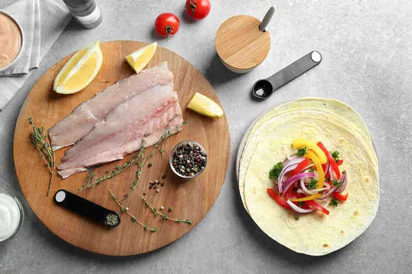 Balıklı taco için malzemeler 