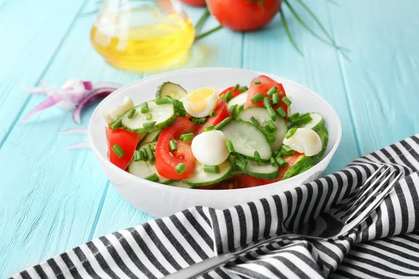 Healthy salad with cucumbers — Stock Photo, Image