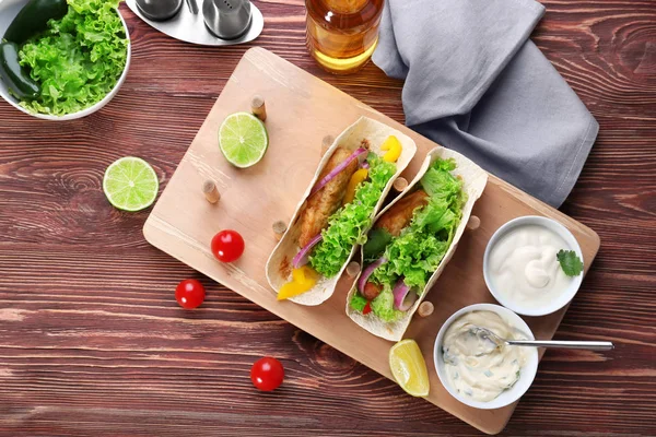 Läckra fisk tacos — Stockfoto