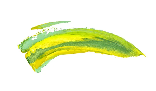 Green oily paint brushstrokes — Stock Photo, Image