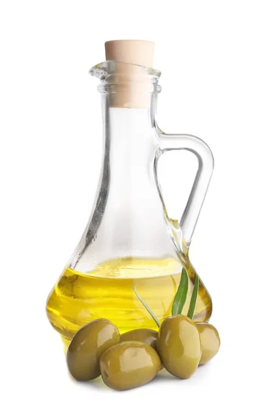 Brocca con olio d'oliva — Foto Stock
