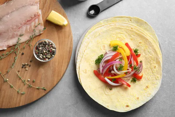 Balıklı taco için malzemeler 