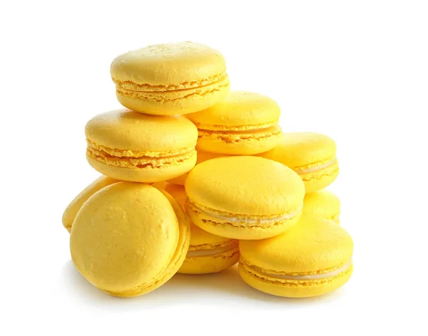Lemon macarons on white — Stock Photo, Image