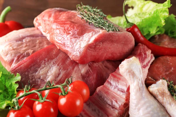 Pieces of different fresh meat — Stock Photo, Image