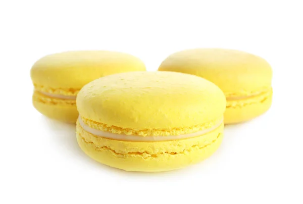 Macarons de limão em branco — Fotografia de Stock