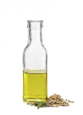 Kenevir yağı ile cam şişe  