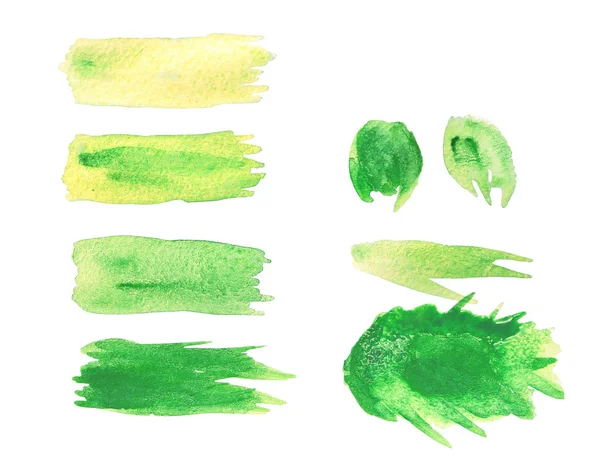 Зелена акварельна фарба мазки — стокове фото
