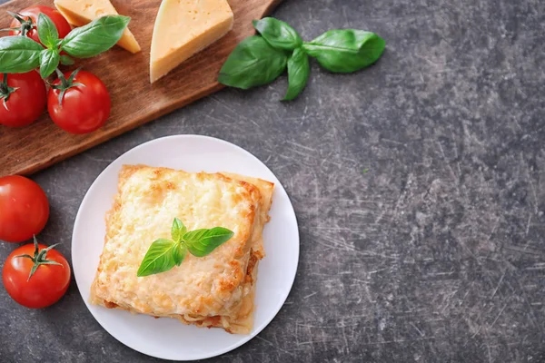 맛 있는 라자 냐 접시 — 스톡 사진