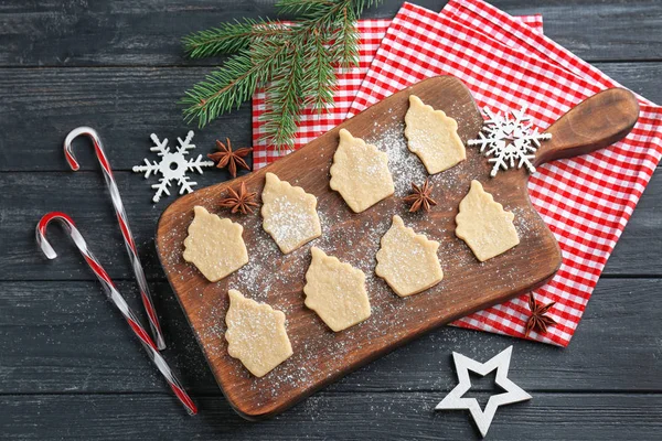 Vánoční složení s raw soubory cookie — Stock fotografie