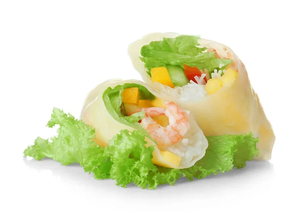 Spring rolls ile salata — Stok fotoğraf