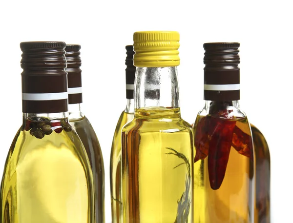 Bottles of cooking oil — Stock Photo, Image