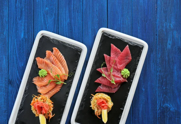 Lososa a tuňáka sashimi — Stock fotografie