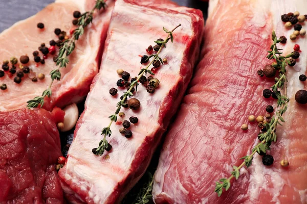 Pieces of different fresh meat — Stock Photo, Image