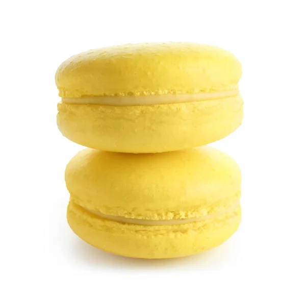 Citroen macarons op witte achtergrond — Stockfoto