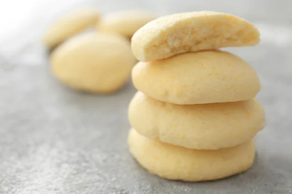 Stack of homemade cookies with lemon flavor — Stock Photo, Image