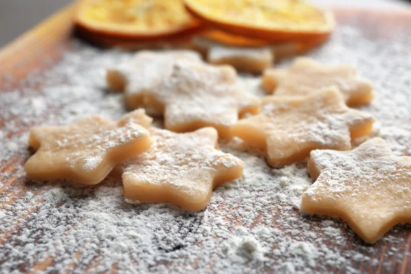 Raw cookies sprinkled with flour — Stock Photo, Image