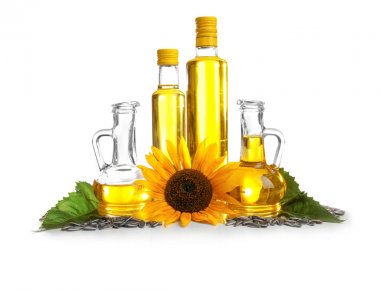 Pişirme yağı ve ayçiçeği ile kompozisyon  