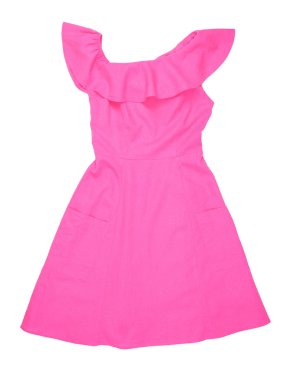 Omuz mini elbiseyi fırfır 