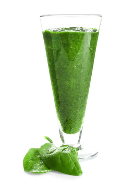 Glass of spinach smoothie — Stock Photo, Image