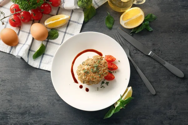 Samenstelling met broccoli pannenkoeken — Stockfoto