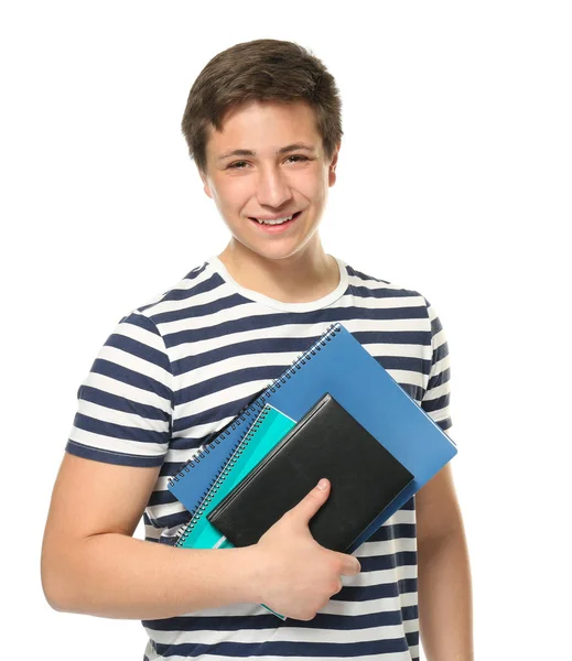 Cute teenager boy posing on white background — Stock Photo, Image