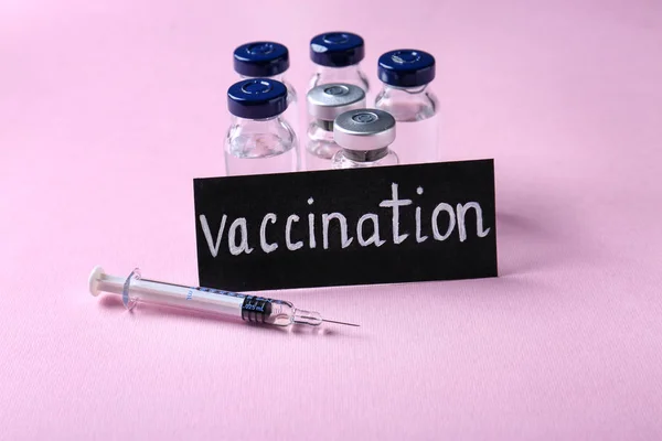 Card with word VACCINATION — Stock Photo, Image