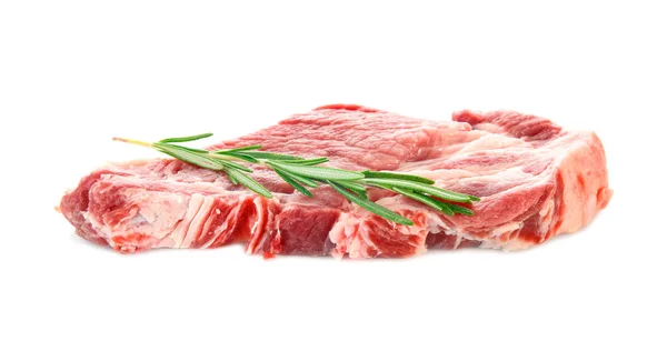 Carne crua fresca com alecrim — Fotografia de Stock