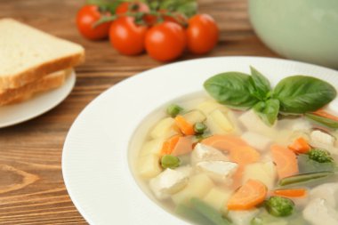 Lezzetli Türkiye çorba ile plaka 