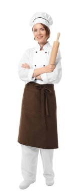 Oklava ile kadın Şef