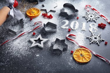 Çerez kesici ile Noel kompozisyon 