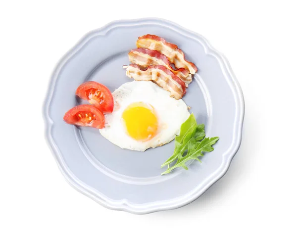 Placa con sabroso huevo para el desayuno — Foto de Stock