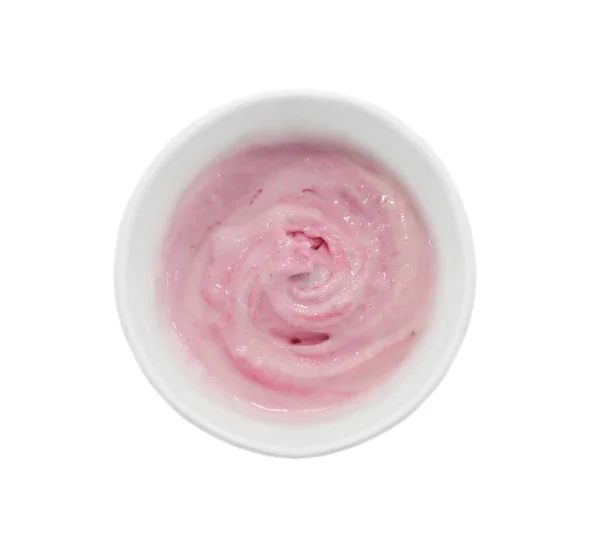 Copo com delicioso sorvete de iogurte — Fotografia de Stock
