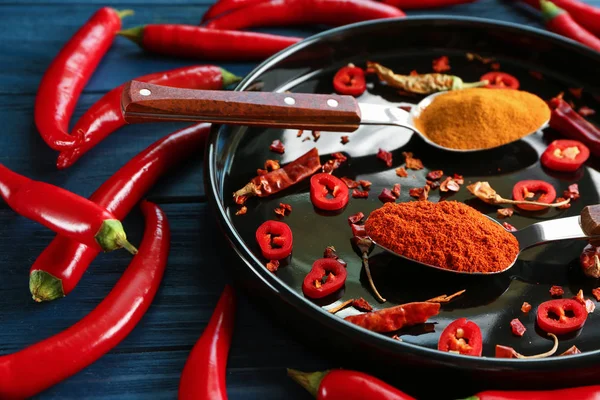 Composition with red chili powder — Stock Photo, Image