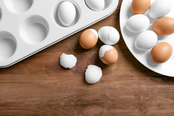 Plato con huevos duros — Foto de Stock