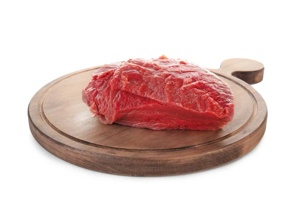 Holzbrett mit frischem rohem Fleisch — Stockfoto