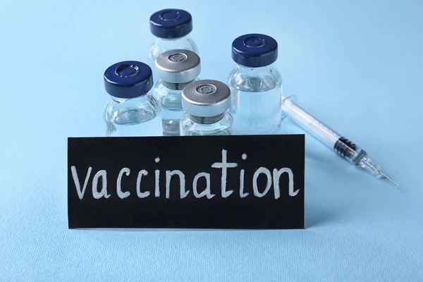 Scheda con la parola VACCINAZIONE — Foto Stock