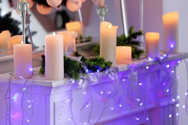 Şömine yılbaşı mum