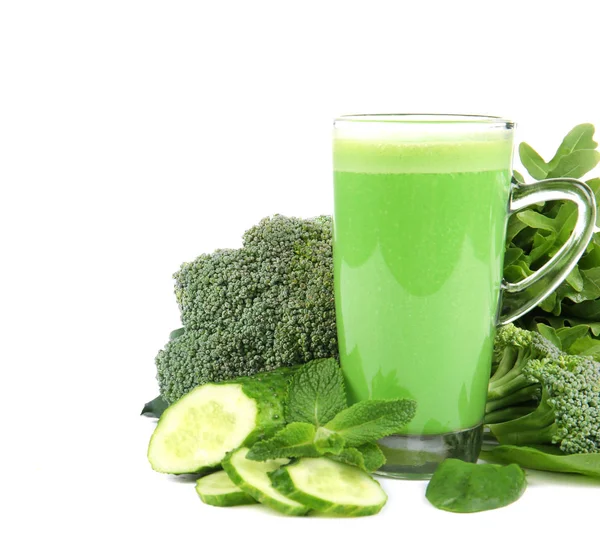 Bicchiere di succo sano verde — Foto Stock